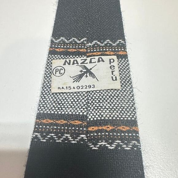 Vintage Unique Nazca Aztec Neck Tie Adjustable Black Career Business Casual - Picture 9 of 9